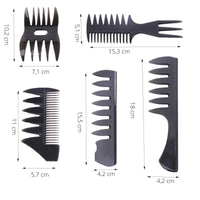 6 x Brand New KOBOKO 5 pieces comb, comb men, hair comb, hairdresser comb for men, salon, hairdresser, styling comb, barber hairdressing tool hairdresser accessories for salon, hairdresser, clipper, strand comb, comb - RRP €108.0