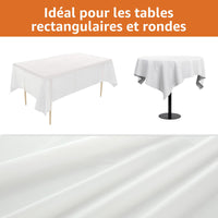 1 x RAW Customer Returns JMIATRY 15 pieces disposable tablecloth birthday, 137 274cm disposable tablecloth made of plastic, disposable tablecloth white wedding, tablecloth white disposable - RRP €22.18