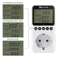 1 x RAW Customer Returns KETOTEK Digital Thermostat Socket Timer Day Night Temperature Controller with Timer 230V with Sensor for Greenhouse Terrarium Heating Cooling Temperature Controlled Plug - RRP €26.99