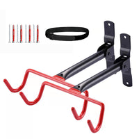 1 x RAW Customer Returns Mimoke Bicycle Wall Mount Bicycle Holder - Bicycle Hanger Angle Width Length and Wall Distance Adjustable, Foldable, MTB, Road Bike Garage Indoors 2 Pack Red and Black  - RRP €22.61