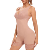 1 x RAW Customer Returns Joyshaper Body Shaper Women s Strong Shaping Full Body Corset Body Shapewear Tummy Control Shaping Body with V-Neck Bodysuit Lace Sexy Beige 2XL - RRP €33.99