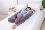 1 x RAW Customer Returns AS AWESLING Pregnancy Pillow, U-Shaped Full Body Pillow, Nursing Pillow, Support Pillow and Pregnancy Pillow for Pregnant Women with Removable Velvet Cover Gray  - RRP €39.32