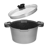 1 x RAW Customer Returns ROSSETTO pasta pot 28 cm with sieve lid spaghetti pot pasta pot 8 liters, cast aluminum, non-stick coating, suitable for all types of induction cookers, with locked handles - RRP €59.71