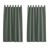 1 x RAW Customer Returns PONY DANCE Short curtains children s room boy window curtains with loops blackout curtains kitchen opaque curtains grey-green loop curtain set of 2 H 145 x W 140 cm - RRP €26.95