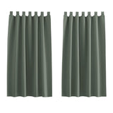 1 x RAW Customer Returns PONY DANCE Short curtains children s room boy window curtains with loops blackout curtains kitchen opaque curtains grey-green loop curtain set of 2 H 145 x W 140 cm - RRP €26.95