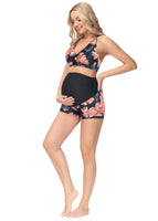 1 x RAW Customer Returns Maacie Maternity Tankini Swimsuits Tankini Top Bikini Top Boyshorts Set 3 Pieces - RRP €26.21