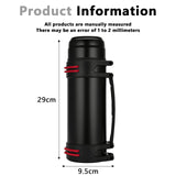 1 x RAW Customer Returns Molbory Thermos Bottle 1.2L, Thermos Flask, Double Wall Stainless Steel Insulated Bottle with 2 Cups Robust Handle Carrying Strap, Robust Camping Insulated Bottles, Outdoor Thermos Flask, 24h Hot Cold - RRP €15.25