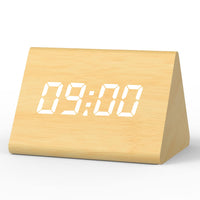 1 x RAW Customer Returns aboveClock Digital Alarm Clock, LED Digital Alarm Clock, Digital Table Clock with 3 Alarms, USB Rechargeable, Brightness and Volume Adjustable, Weekend and Voice Activated Mode Light Brown  - RRP €19.99