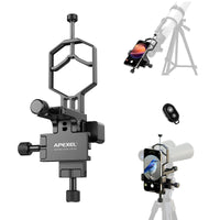 1 x RAW Customer Returns APEXEL 3-Axis Metal Telescope Cell Phone Adapter with Remote Shutter, XYZ-Axis High Precision Photo Adapter Compatible with Binoculars, Monocular and Microscope, Telescope Adapter for All Smartphones - RRP €59.99