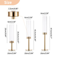 1 x RAW Customer Returns NUPTIO Candlestick Glass Cylinder for Candles Gold 6 Pieces Wedding Candle Holder Glass Taper Candles Metal Large Bottomless Cylinder Candles Lantern Party Table Centerpiece Dining Room Decoration - RRP €59.98