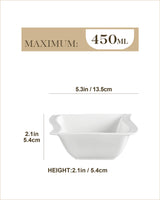 1 x RAW Customer Returns MALACASA, FLORA series, 6-piece porcelain cream white cereal bowl set, 450ml rice bowl, snack bowl, dessert bowl for salad, soups, ramen, fruit etc. 13.5x13.5x5.4cm - RRP €26.21