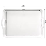 1 x RAW Customer Returns Cedilis 3 Pack Serving Trays with Handles 16 x 11 Rectangular Plastic Tray for Restaurant Party Coffee Table Kitchen White - RRP €18.99