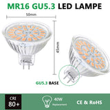 1 x RAW Customer Returns Vlio Pack of 6 MR16 GU5.3 LED Lamps Warm White 5W Replacement for 40W Halogen No Flickering 3000K 450 Lumen LED Bulb Lamp 120 Beam Angle Spot Not Dimmable AC DC 12V - RRP €18.14