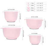 1 x RAW Customer Returns BoxedHome Mixing Bowl Set Plastic Salad Bowl Non-Slip Stackable Serving Bowls for Kitchen 4-Piece Mixing Bowl Set Pink  - RRP €23.18