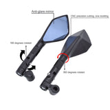 1 x RAW Customer Returns KATUR Motorcycle Handlebar Rearview Mirrors Black Rearview Mirror Motorcycle Anti-glare Bluish Mirrors 8MM 10MM Clockwise Threaded Bolts Mounts for K awasaki S uzuki H Onda V ictory - RRP €23.12