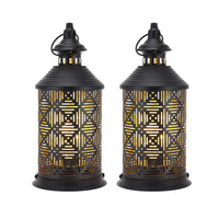 1 x Brand New JHY DESIGN Set of 2 Metal Table Lamps Battery Operated 27 cm H Cordless Lamps Vintage Farmhouse Lantern Decor with Edison Bulb for Living Room Bedroom Party Garden Outdoor Black  - RRP €37.99