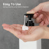 1 x RAW Customer Returns Segbeauty Square Lotion Dispenser, 500 ml Set of 3 Pump Bottles for Bathroom Kitchen, Soap Dispenser with Waterproof Labels, Refillable Empty Bottle, Dishwashing Liquid Dispenser, Liquid Container, White - RRP €21.67