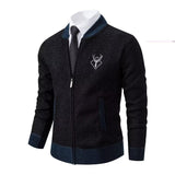 1 x Brand New Shuanghao Men s Knitted Jackets Cardigan Sweatshirt Sweater Jumper High Collar Stylish Norwegian Winter Warm Outdoor Thick Fleece Inside Knitted Leisure Pullover for Men Black L - RRP €31.98