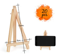 1 x RAW Customer Returns Anstore 20 x Mini Easel, Wooden Photo Holder Card Holder Memo Holder Place Card Holder Table Card Holder Seat Card Holder Small Easel Table Decoration for Wedding Birthday Baptism Party 15 x 8 cm  - RRP €14.99