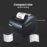 1 x RAW Customer Returns vretti thermal printer receipt printer 80mm, thermal label printer with USB serial LAN port - supermarket kitchen POS printer with ESC POS command support - RRP €99.99