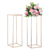 1 x RAW Customer Returns Nuptio Gold Vase for Wedding Centerpieces - 2 Pack 80cm Tall Metal Flower Vases Flowers Stand for Party Tables Decorations Weddings Centerpieces Table Geometric Column Display Stand - RRP €61.98