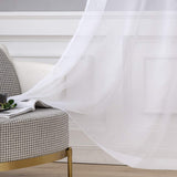 1 x RAW Customer Returns MIULEE Set of 2 Voile Curtains with Eyelets Transparent Curtain Made of Voile Polyester Living Room Airy Decorative Curtain for Bedroom White 245 x 140cm H x W , Grommet Top - RRP €20.49