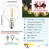 1 x RAW Customer Returns Thokono G40 LED light bulbs 25 pieces, Globe Glass G40 LED replacement bulbs, does not include fairy lights, IP44 waterproof warm white for string light E12 base, 6 watts for garden - RRP €20.68