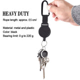 1 x RAW Customer Returns Kuuqa 2 pcs Key Heavy-duty Key Chain Lanyard Retractable Key Chain ID JoJo Retractable Key Reel ID Badge Holder with 65 cm 25 inch Steel Wire Rope - RRP €9.83