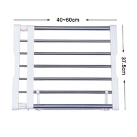 1 x RAW Customer Returns BAOYOUNI Expandable Wardrobe Closet Shelf Rod Clothes Hanger Organizer Heavy Duty Metal Storage Rack DIY Separator Divider Clothes Storage Systems Garage Wall Shelves 40-60cm  - RRP €40.19