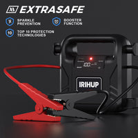 1 x RAW Customer Returns IRIHUP Jump Starter Power Bank, 4000A 12V Up to All Petrol or 10L Diesel Car Jump Starter 99.16wh Portable USB Charger Car Battery Booster Jump Leads and Jumper Cables HW-200  - RRP €99.99