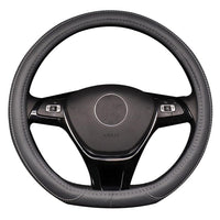 1 x RAW Customer Returns Pahajim D Type Leather Car Steering Wheel Cover 38CM 15 with Durability Safety Non-Slip Car Steering Wheel Protector with Flat Bottom for Men Women Gray  - RRP €21.99