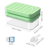 5 x Brand New SVUPUE 56 pieces ice cube trays, ice cube trays with lids and containers, reusable ice cube tray, double layer stackable, equipped with ice scraper, green - RRP €102.0