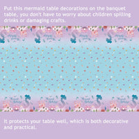 3 x Brand New MEZHEN Tablecloth Mermaid Decoration Children s Birthday Table Decoration Happy Birthday Banner Mermaid Table Cloth Rectangular for Wedding Baby Shower Birthday Picnic - RRP €61.2