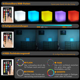 2 x RAW Customer Returns Mr.Go 10 Color Changing Light LED Cube, Rechargeable Mood Light Night Light with Remote Control, 16 RGB Colors, 8-Level Dimmable, Waterproof Cube Light for Indoor and Outdoor Use - RRP €100.82