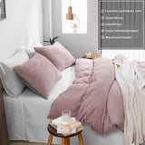 1 x RAW Customer Returns Freyamy Winter Plush Bedding Set 135 x 200 cm Cashmere Touch Fluffy Warm Duvet Cover Romantic Pink Coral Fleece Plain Duvet Cover with Zipper and 1 Pillowcase 80 x 80 cm - RRP €35.48