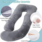 1 x RAW Customer Returns AS AWESLING Pregnancy Pillow, U-shaped Full Body Pillow, Nursing Pillow, Support and Pregnancy Pillow for Pregnant Women with Removable Cover Dark Grey Made of Cotton - RRP €33.14