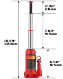 1 x RAW Customer Returns BAOSHISHAN 3 Ton Double Ram Bottle Jack Floor Jack Hydraulic Portable Hydraulic Jack with Carrying Bag 6-1 2 -16-1 2 Lifting Range - RRP €68.0