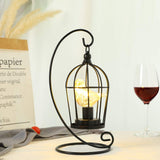 1 x RAW Customer Returns JHY DESIGN Hanging Bird Cage Bulb Lamp Battery Operated, 31cm High Cordless Table Lamp Decoration Wireless Metal Battery Table Lamp for Living Room Bedroom Party Wedding Garden Black  - RRP €29.57