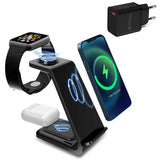 1 x RAW Customer Returns Qimoo Wireless Charger, 3 in 1 Qi 15W Wireless Charger Station for iPhone 14 13 12 11 14 Pro Max, Samsung Galaxy S21 S20, Wireless Charging Station Dock for Airpods Pro 2, Apple Watch 7 6 5 - RRP €20.94