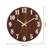 1 x RAW Customer Returns HZDHCLH Silent Wall Clock Radio Clock Wall Clock Made of Wood Retro Luminous Wall Clock for Living Room, Bedroom, Kitchen - RRP €33.6