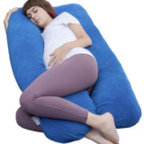 1 x RAW Customer Returns AS AWESLING Pregnancy Pillow U Shape Nursing Support Maternity Pillow for Pregnant Women with Removable Velvet Cover Blue  - RRP €47.98