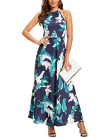 1 x RAW Customer Returns STYLEWORD Women s Floral Print Sleeveless Off Shoulder Maxi Dress Elegant Halter Neck Maxi Dress Floral 01 XXL  - RRP €32.21