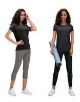 1 x RAW Customer Returns Pack of 3 T-shirts for women, sports shirts for women, functional shirts, short sleeve running shirts, round neck summer short sleeve sports tops, breathable sports shirts, yoga gym shirts, fitness tops Black 3P16-M - RRP €31.25