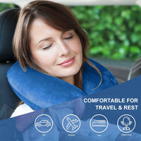 3 x Brand New Rakiuty Inflatable Camping Pillow, U-Shaped Inflatable Pillow, Inflatable Pillow, Inflatable Travel Neck Pillow, Travel Pillow, for Planes, Cars, Office Dark Blue  - RRP €68.4