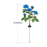 1 x RAW Customer Returns XLUX Solar Outdoor Garden Lamp, LED Flower Lights with Rose Design, Decorative Lights for Garden, Lawn, Terrace, Fields and Paths. 2-Pack, Blue - RRP €23.99