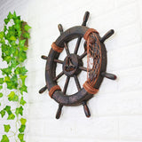 1 x RAW Customer Returns Garneck Nautical Wheels Wall Decor Wooden Boat Rudder Beach Boat Steering Wheel Home Decoration Assorted Colors  - RRP €34.93