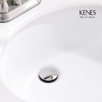 1 x RAW Customer Returns KENES Chrome Universal Drain Fitting Valve for Wash Basin Vanity Sink Pop-Up Click Clack Valve - Drain Valve with Overflow, Drain Fitting Tool-Free Installation - RRP €17.14