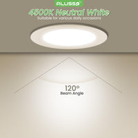 1 x RAW Customer Returns ALUSSO LED recessed spotlight 230V 5W neutral white 4500K, 340LM IP44 bathroom LED recessed lights, LED ceiling spots 75-85mm installation diameter, mini slim 30mm ultra flat set of 12 - RRP €43.55