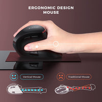 1 x RAW Customer Returns seenda Vertical Ergonomic Wireless Mouse Dual Bluetooth 2.4G Rechargeable Gaming Wireless Mouse, Multi-Device Wireless Mouse for Laptop PC Mac Tablet iPad Windows Android iOS , Black Red - RRP €28.22