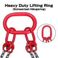 1 x RAW Customer Returns BriSunshine G80 chain sling heavy duty manganese steel sling chain 4 strand crane chain for lifting, with 6.4T load capacity 8mmx1.45m  - RRP €129.99